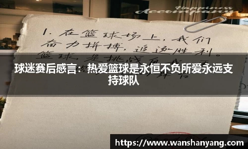 球迷赛后感言：热爱篮球是永恒不负所爱永远支持球队